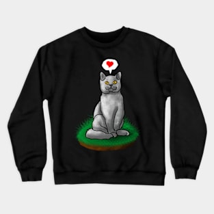 Gray cat show some love to everyone Crewneck Sweatshirt